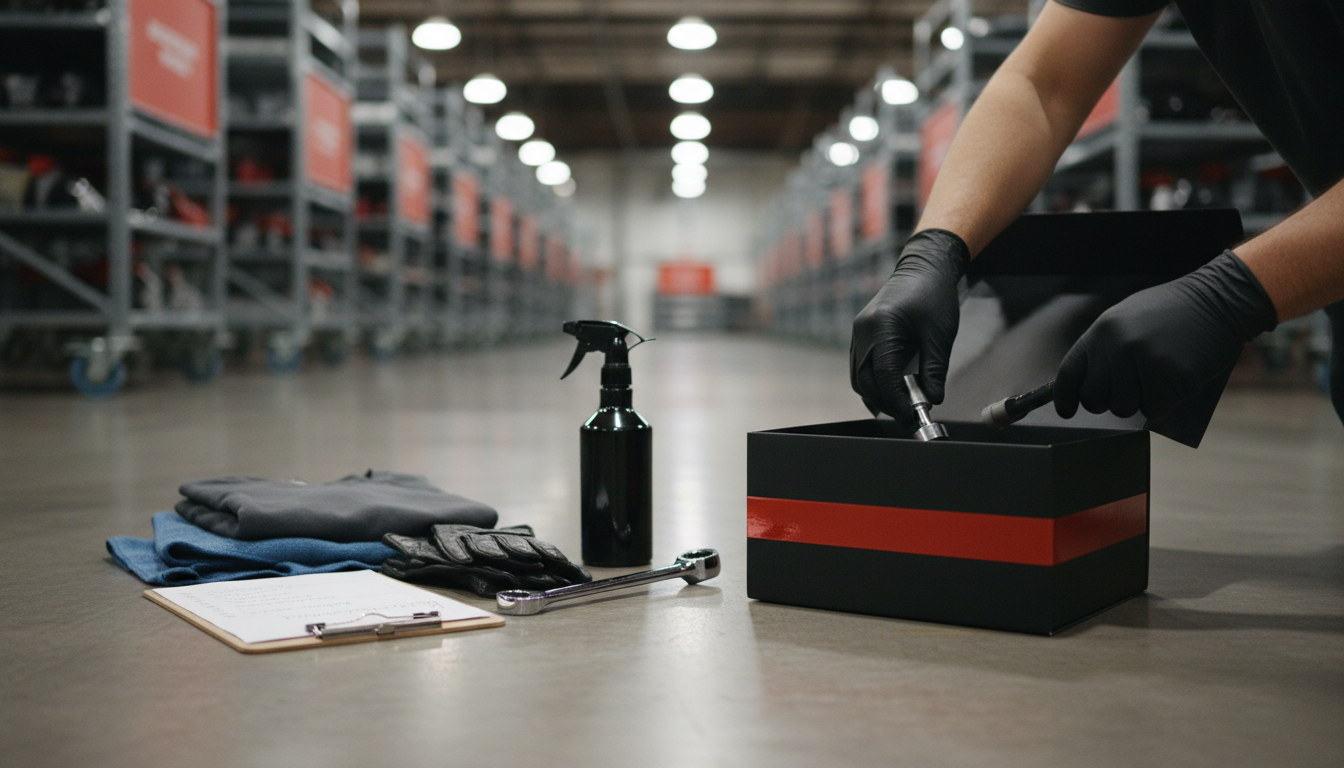 How it works hero - hands packing curated subscription box